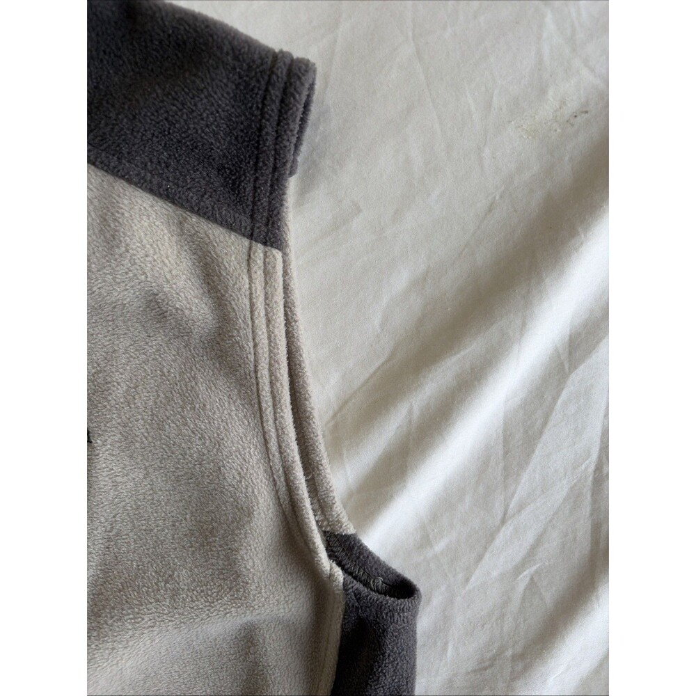 Columbia Vest Men's Large Two Tone Tan Gray Outdoor Fleece Sleeveless Zip - Picture 4 of 12